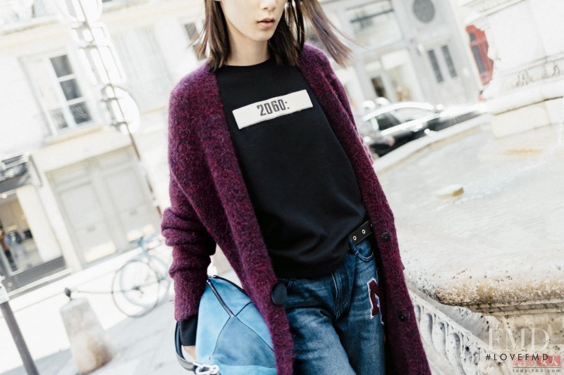 Dongqi Xue featured in  the MO&Co. lookbook for Fall 2015