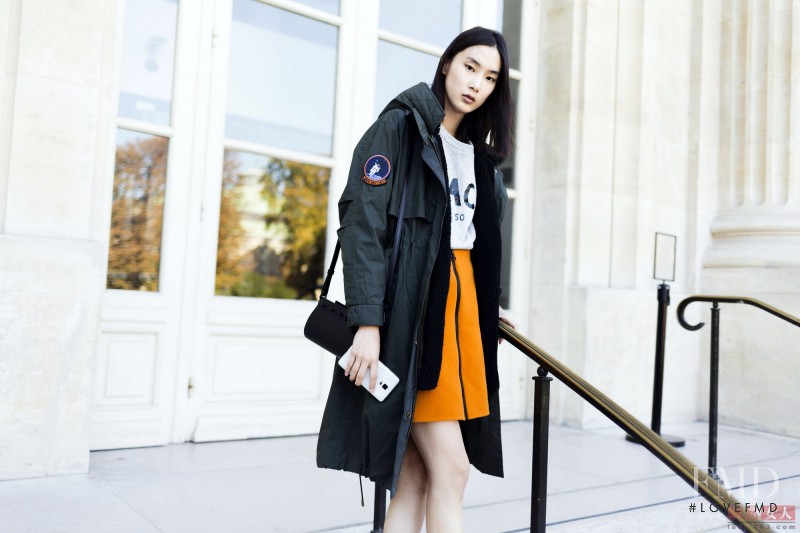 Dongqi Xue featured in  the MO&Co. lookbook for Fall 2015