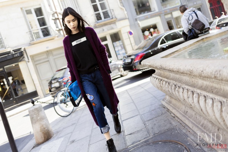 Dongqi Xue featured in  the MO&Co. lookbook for Fall 2015