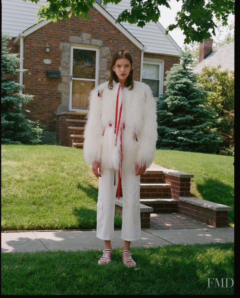 Caroline Reagan featured in  the Sandy Liang lookbook for Resort 2017