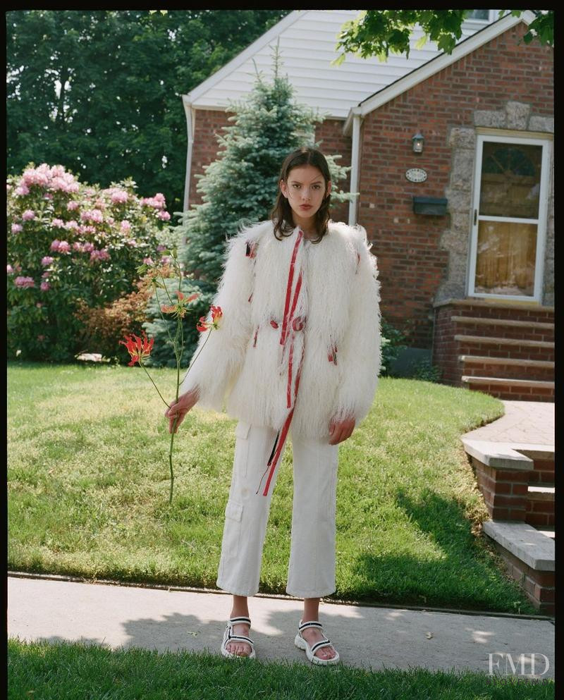 Caroline Reagan featured in  the Sandy Liang lookbook for Resort 2017