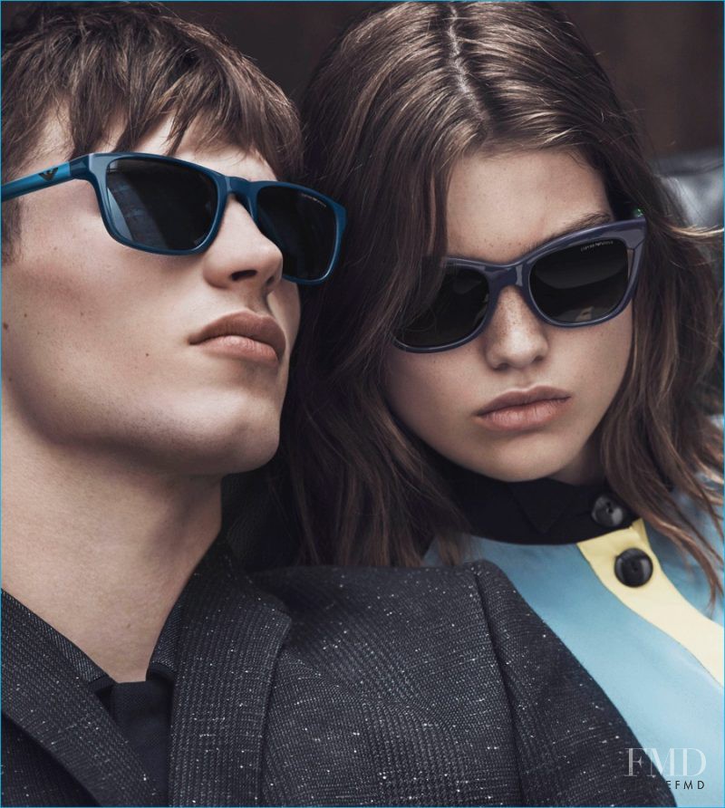 Luna Bijl featured in  the Emporio Armani Eyewear advertisement for Autumn/Winter 2016