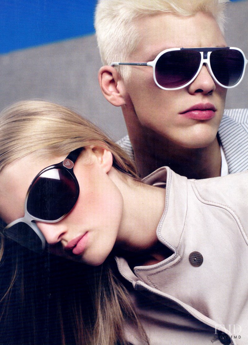 Toni Garrn featured in  the Emporio Armani Eyewear advertisement for Spring/Summer 2009