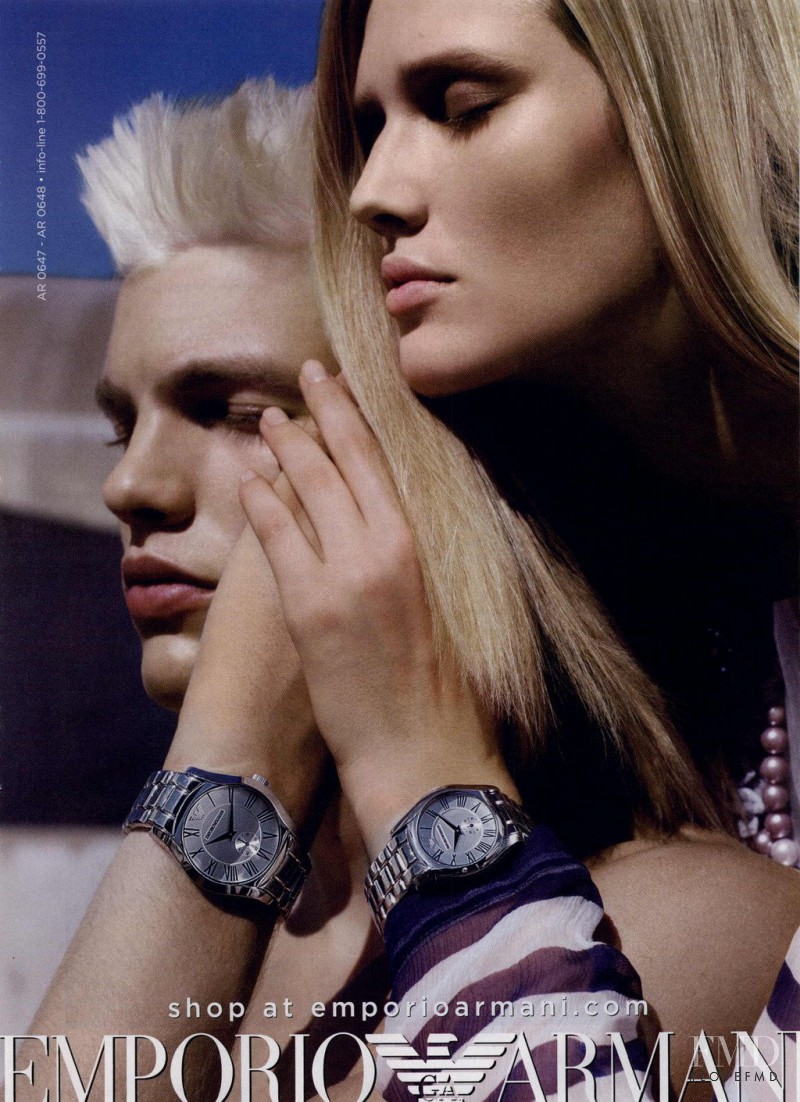 Toni Garrn featured in  the Emporio Armani Watches advertisement for Spring/Summer 2009