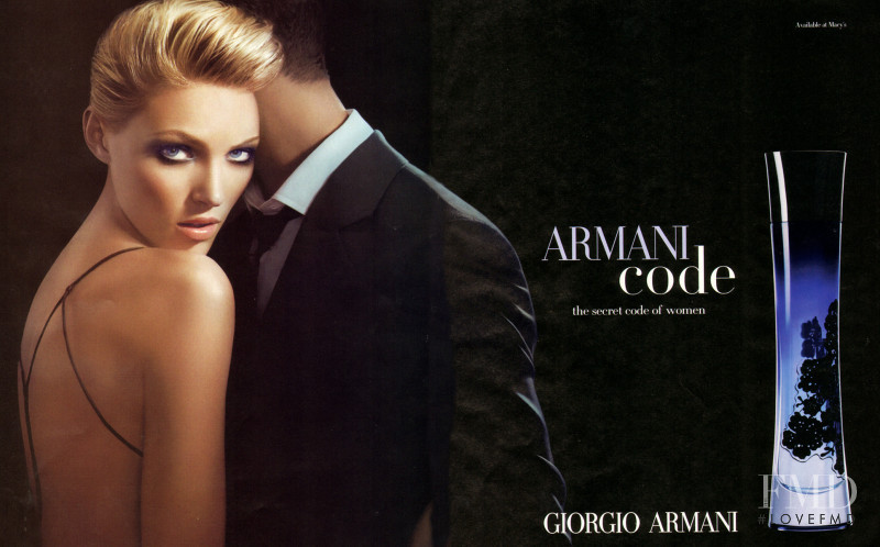 Anja Rubik featured in  the Armani Beauty Code Fragrance advertisement for Autumn/Winter 2009