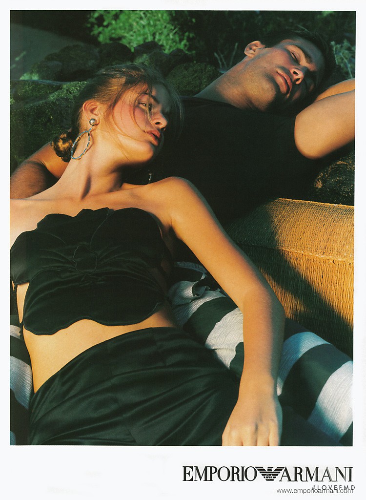 Natalia Vodianova featured in  the Emporio Armani advertisement for Spring/Summer 2001