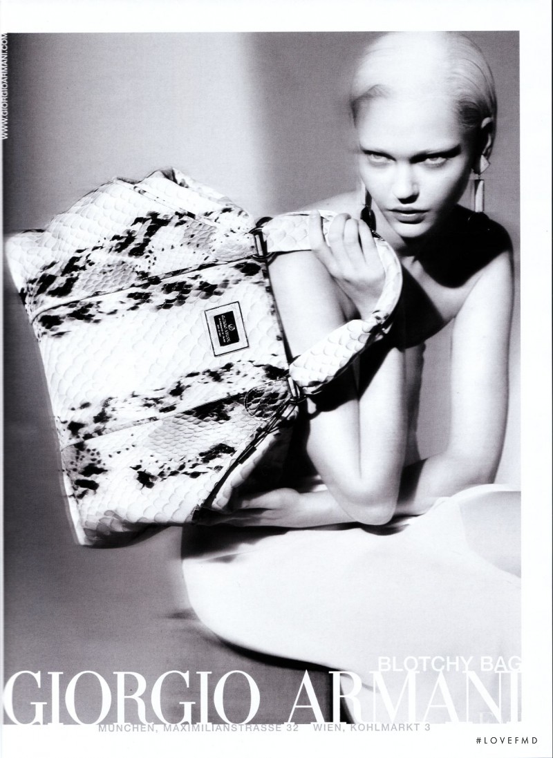 Sasha Pivovarova featured in  the Giorgio Armani advertisement for Spring/Summer 2009