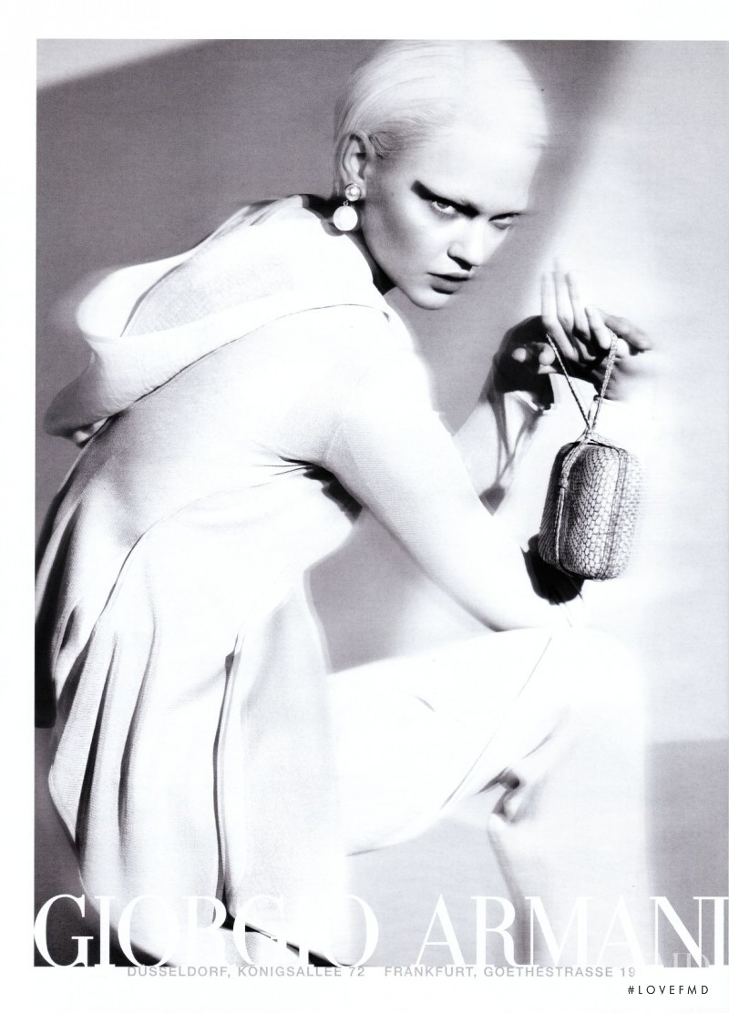 Sasha Pivovarova featured in  the Giorgio Armani advertisement for Spring/Summer 2009