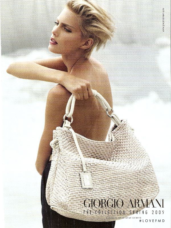 Anja Rubik featured in  the Giorgio Armani advertisement for Pre-Fall 2009