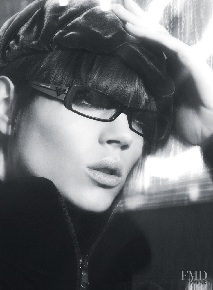 Freja Beha Erichsen featured in  the Emporio Armani Eyewear advertisement for Autumn/Winter 2008