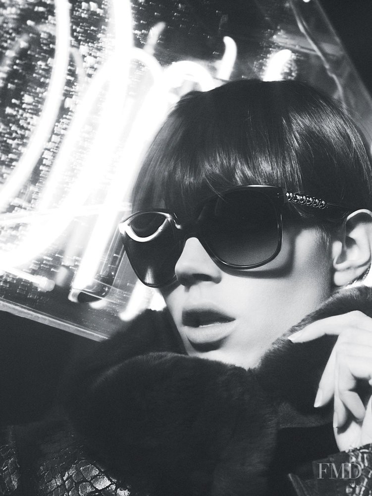 Freja Beha Erichsen featured in  the Emporio Armani Eyewear advertisement for Autumn/Winter 2008