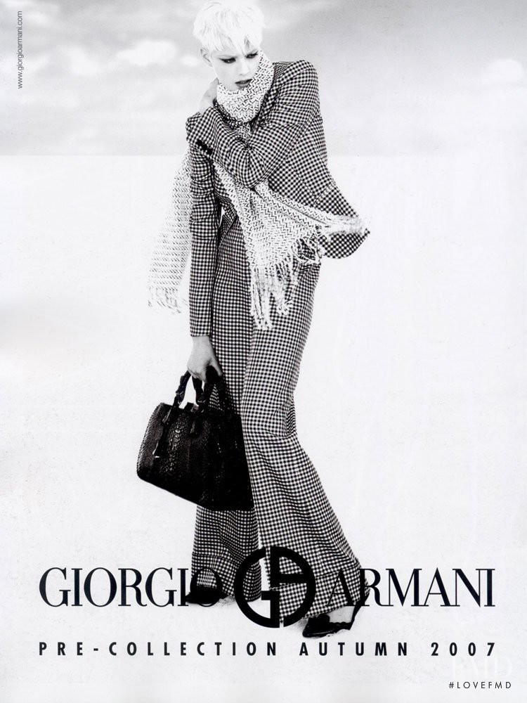 Agyness Deyn featured in  the Giorgio Armani advertisement for Pre-Fall 2007