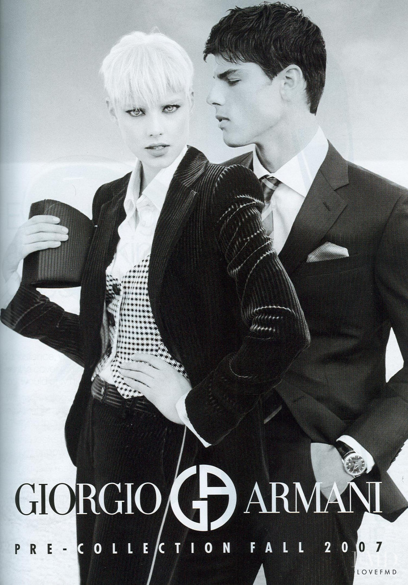 Agyness Deyn featured in  the Giorgio Armani advertisement for Pre-Fall 2007