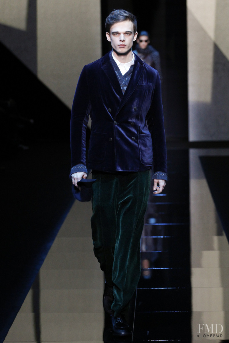 Andre Bona featured in  the Giorgio Armani fashion show for Autumn/Winter 2017