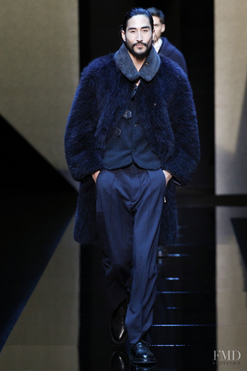 Tony Thornburg featured in  the Giorgio Armani fashion show for Autumn/Winter 2017