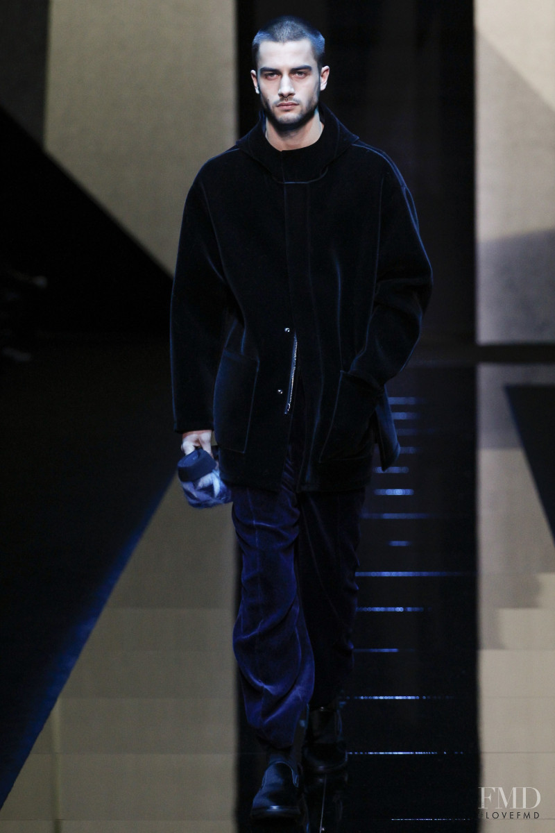 Aleksandar Rusic featured in  the Giorgio Armani fashion show for Autumn/Winter 2017