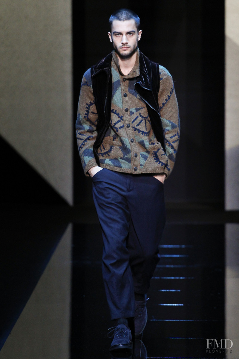 Aleksandar Rusic featured in  the Giorgio Armani fashion show for Autumn/Winter 2017