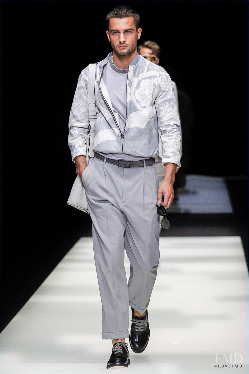 Aleksandar Rusic featured in  the Giorgio Armani fashion show for Spring/Summer 2018