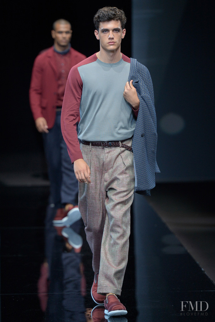 Xavier Serrano featured in  the Giorgio Armani fashion show for Spring/Summer 2017