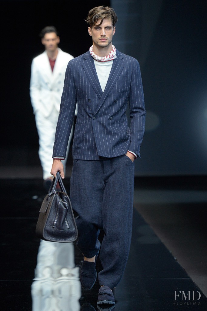 Santiago Ferrari featured in  the Giorgio Armani fashion show for Spring/Summer 2017