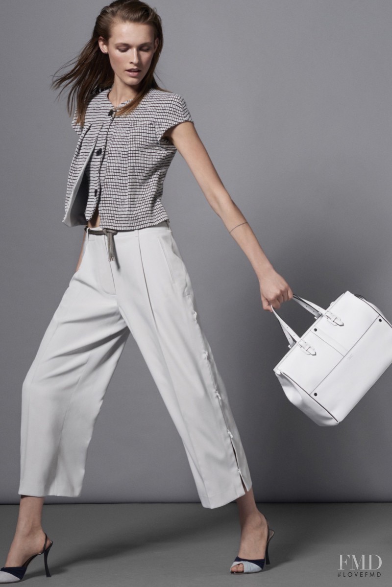 Emma  Oak featured in  the Giorgio Armani lookbook for Resort 2016