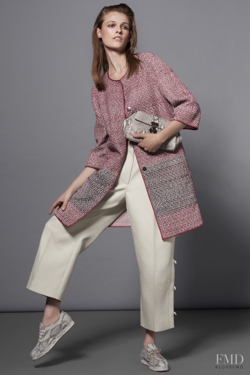 Emma  Oak featured in  the Giorgio Armani lookbook for Resort 2016