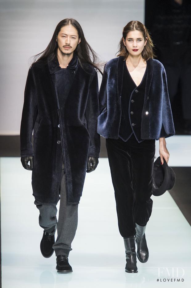 Tonia Molyavko featured in  the Giorgio Armani fashion show for Autumn/Winter 2016
