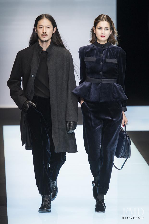 Tonia Molyavko featured in  the Giorgio Armani fashion show for Autumn/Winter 2016