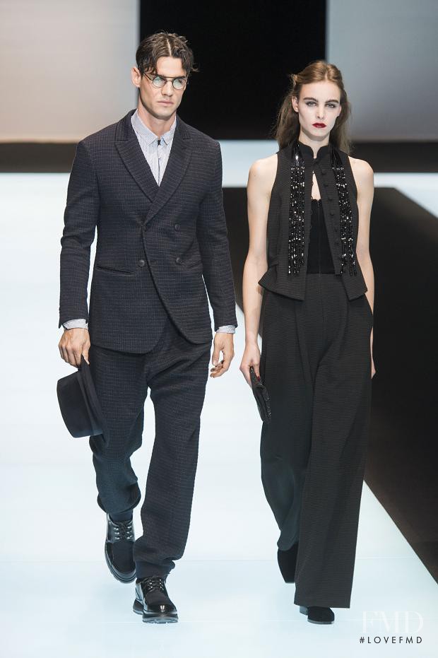 Estella Brons featured in  the Giorgio Armani fashion show for Autumn/Winter 2016