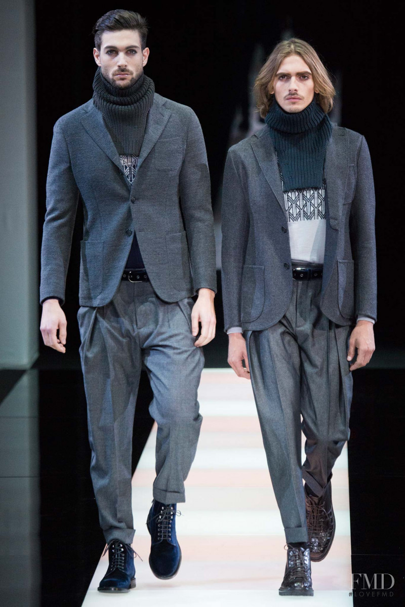 Simone Curto featured in  the Giorgio Armani fashion show for Autumn/Winter 2015