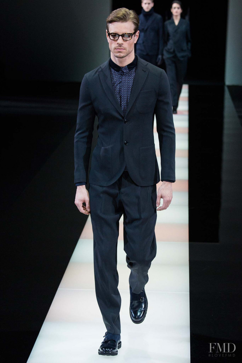 Martin Pichler featured in  the Giorgio Armani fashion show for Autumn/Winter 2015