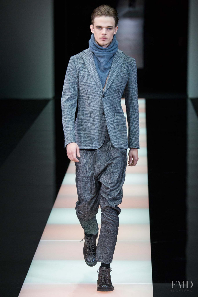 Andre Bona featured in  the Giorgio Armani fashion show for Autumn/Winter 2015