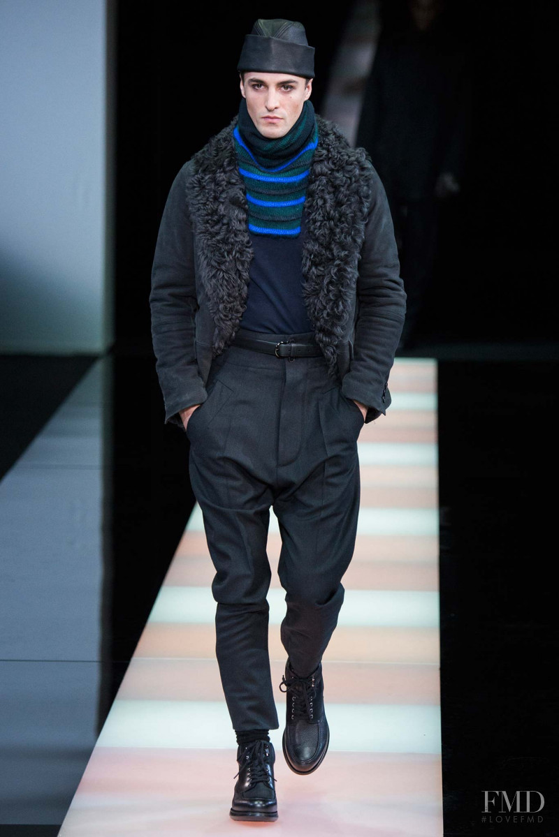 Nikolai Danielsen featured in  the Giorgio Armani fashion show for Autumn/Winter 2015