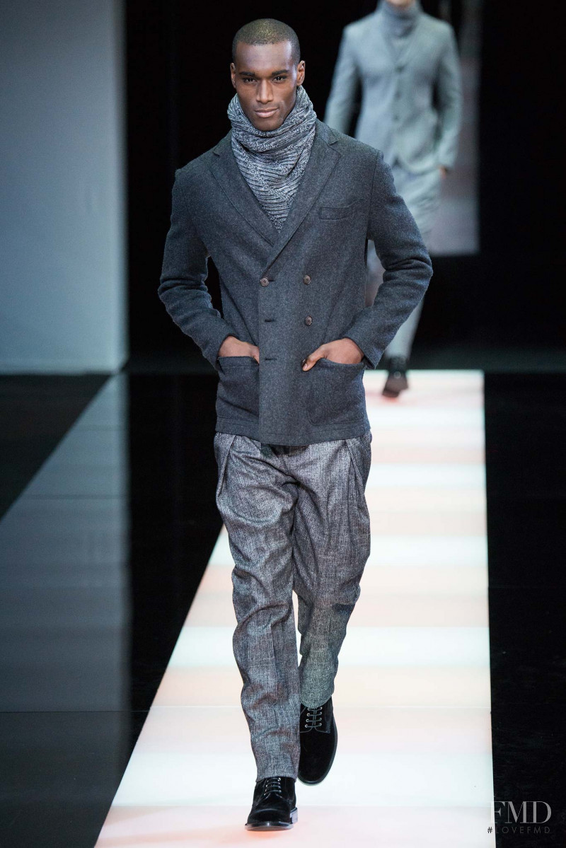 Corey Baptiste featured in  the Giorgio Armani fashion show for Autumn/Winter 2015