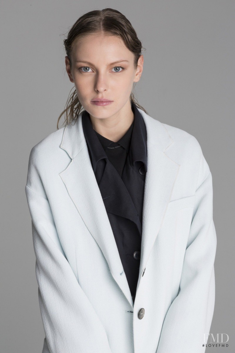 Masha Zaytseva featured in  the Emporio Armani lookbook for Resort 2016