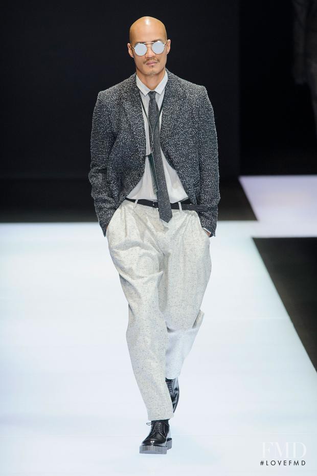 Paolo Roldan featured in  the Emporio Armani fashion show for Autumn/Winter 2016