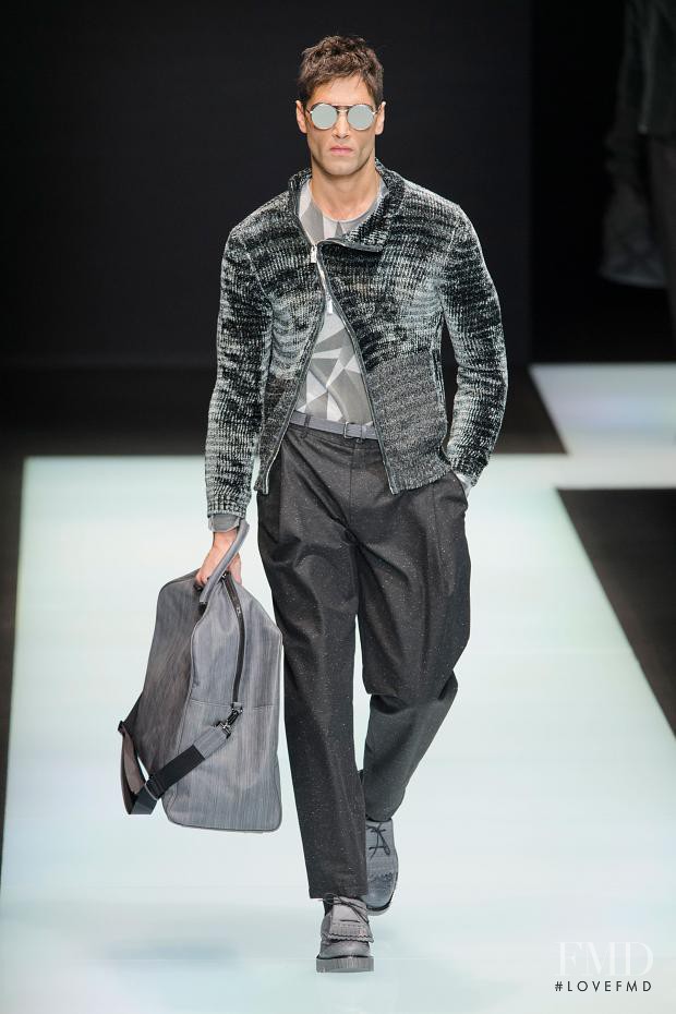Fabio Mancini featured in  the Emporio Armani fashion show for Autumn/Winter 2016