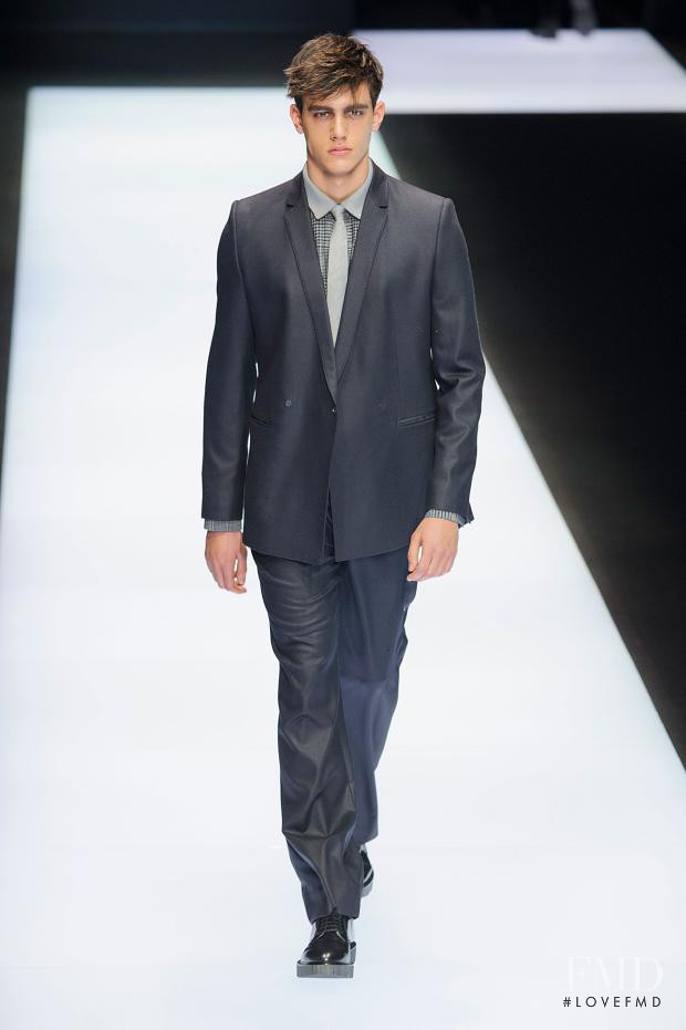 Xavier Serrano featured in  the Emporio Armani fashion show for Autumn/Winter 2016