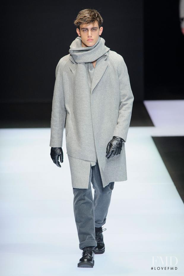 Xavier Serrano featured in  the Emporio Armani fashion show for Autumn/Winter 2016