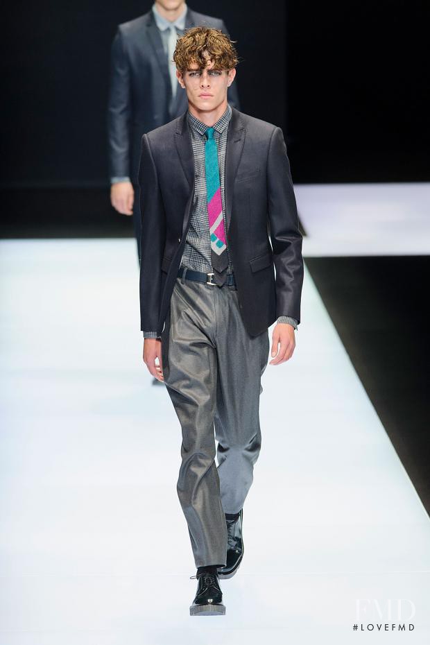 Jordy Baan featured in  the Emporio Armani fashion show for Autumn/Winter 2016