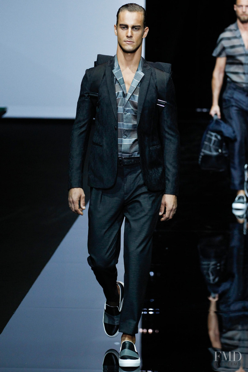 Henrique Hansmann featured in  the Emporio Armani fashion show for Spring/Summer 2015
