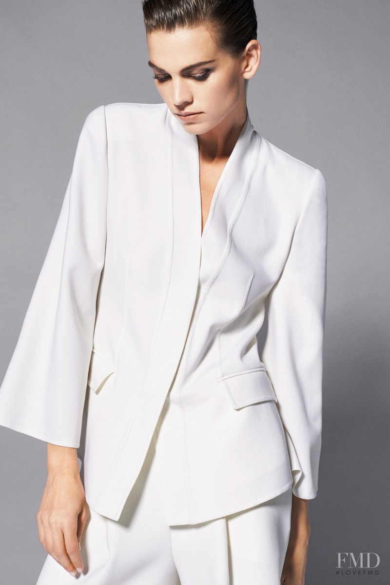 Alexandra Tomlinson featured in  the Giorgio Armani lookbook for Resort 2015