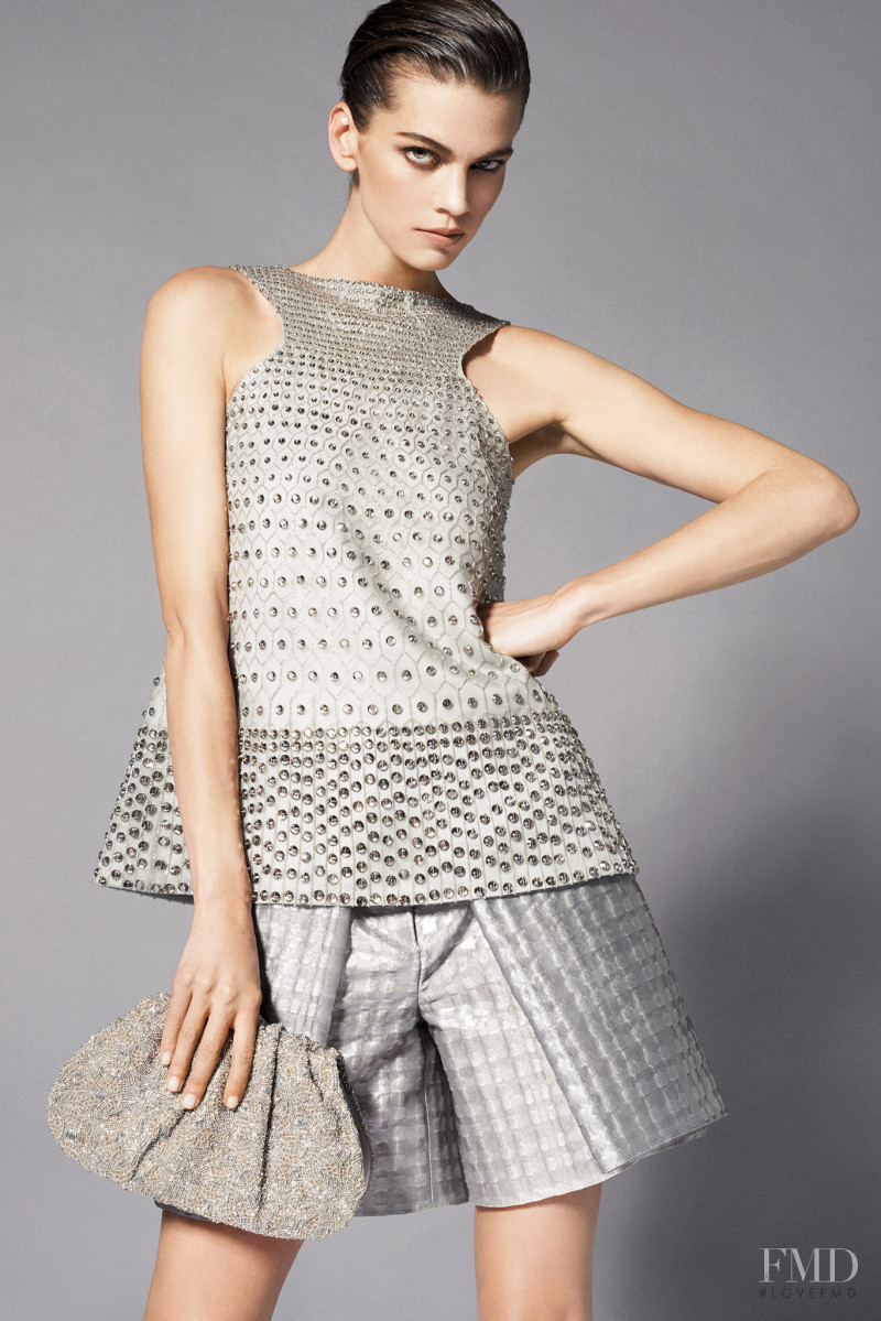 Alexandra Tomlinson featured in  the Giorgio Armani lookbook for Resort 2015