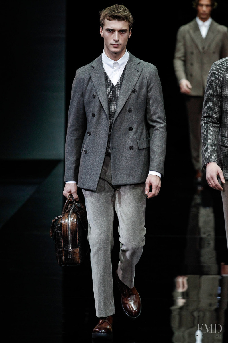 Clement Chabernaud featured in  the Giorgio Armani fashion show for Autumn/Winter 2014