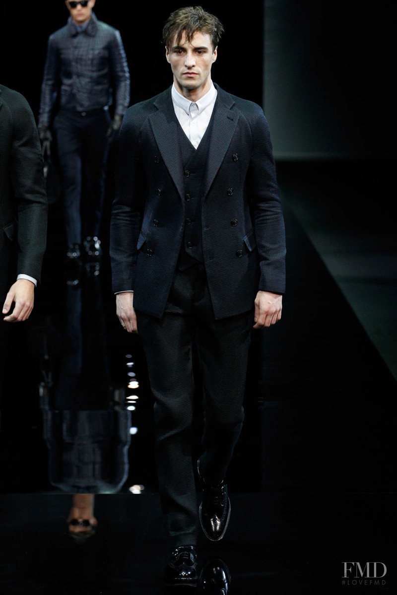 Nikolai Danielsen featured in  the Giorgio Armani fashion show for Autumn/Winter 2014