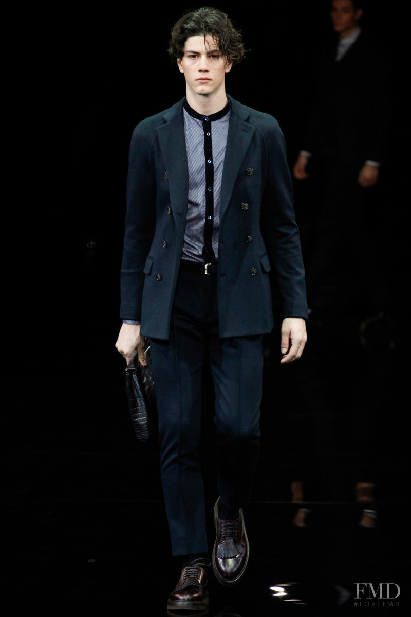 Simone Nobili featured in  the Giorgio Armani fashion show for Autumn/Winter 2014