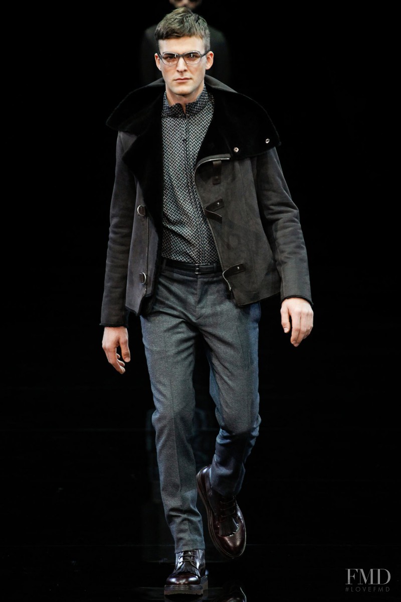 Patrick Kafka featured in  the Giorgio Armani fashion show for Autumn/Winter 2014