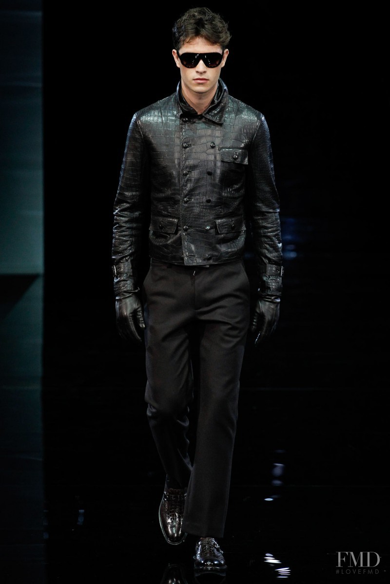 Francisco Lachowski featured in  the Giorgio Armani fashion show for Autumn/Winter 2014
