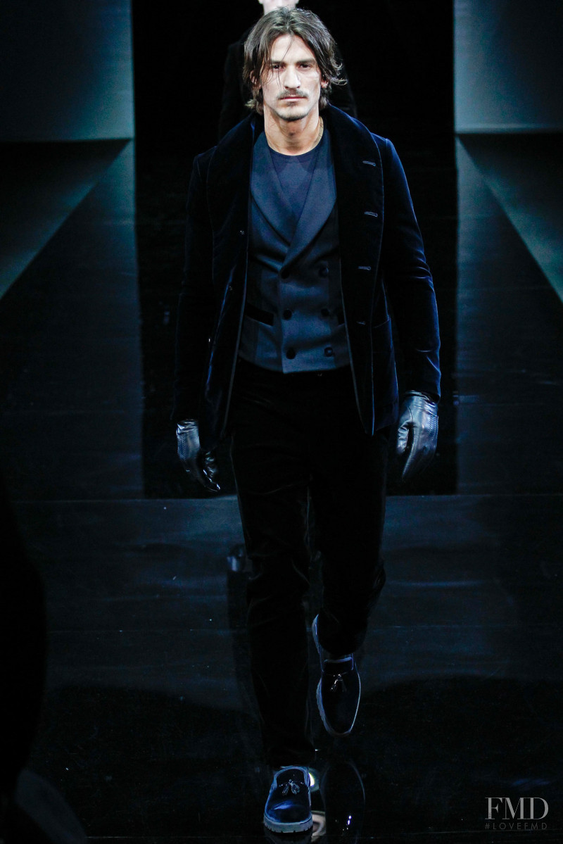 Jarrod Scott featured in  the Giorgio Armani fashion show for Autumn/Winter 2014