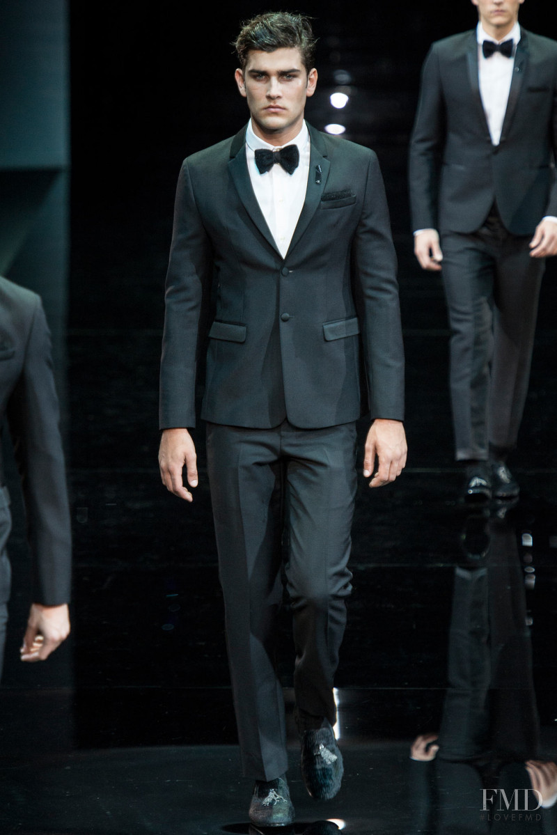 Jack Vanderhart featured in  the Emporio Armani fashion show for Autumn/Winter 2014